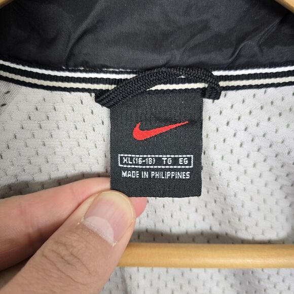 Vintage Nike Windbreaker Jacket XL Olive Green Spellout Zip Black Label - Picture 9 of 16